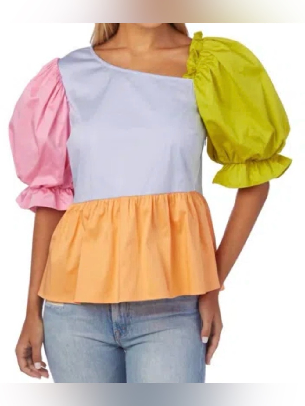 Crosby Colorblock Puff Sleeve Top